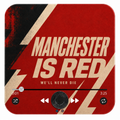 Manchester Is Red sound magnet with We'll Never Die subtitle