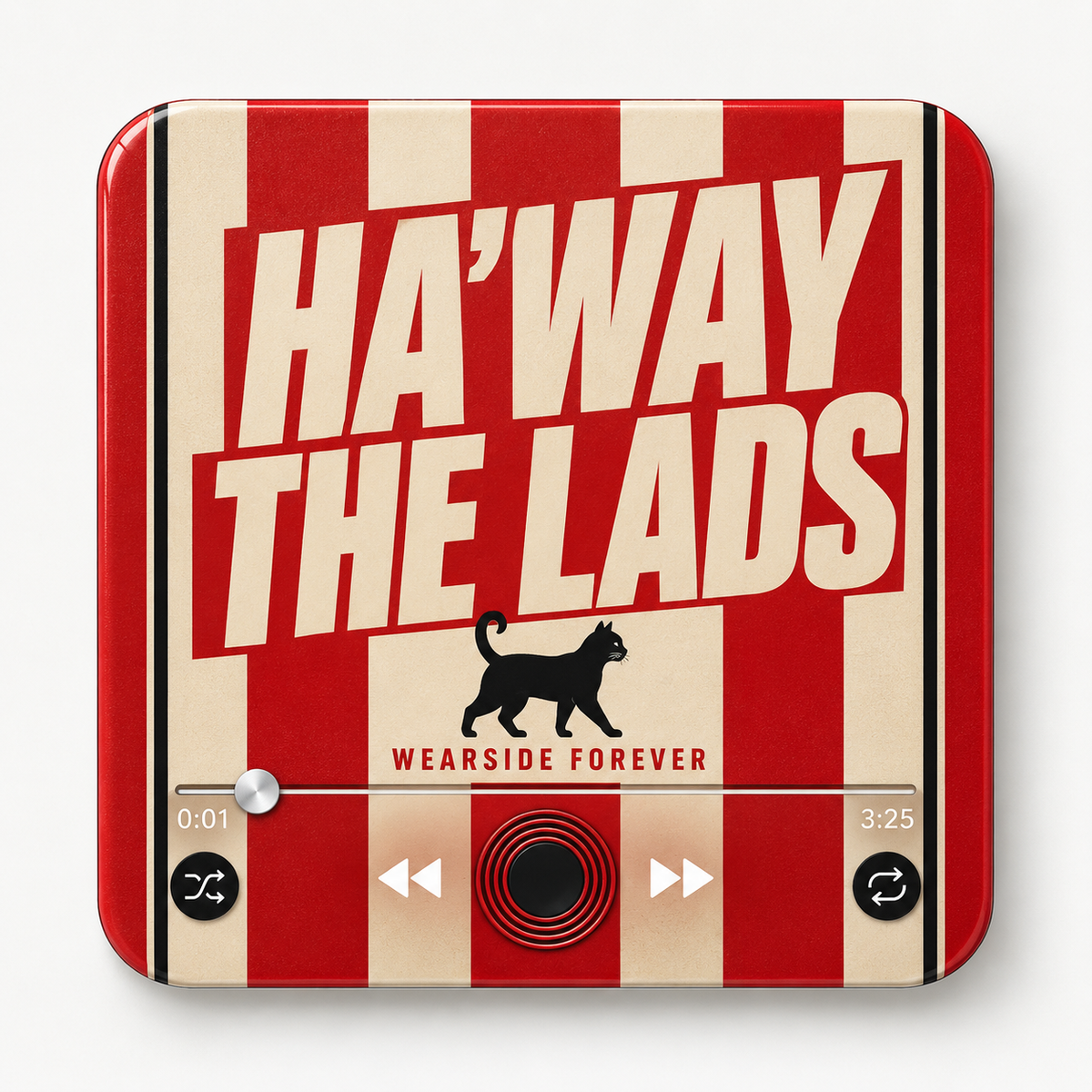 Wearside Red & White Football Sound Magnet - product image 1