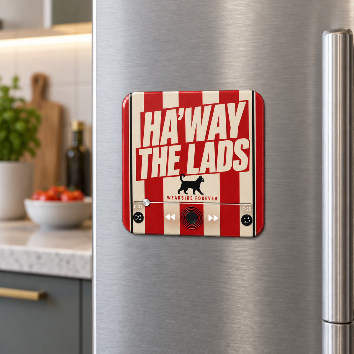 Wearside Red & White Football Sound Magnet - product image 3
